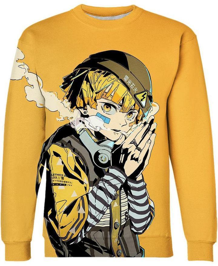 Zenitsu Agatsuma - Demon Slayer - Kimetsu No Yaiba 3D Crewneck Sweatshirt V1