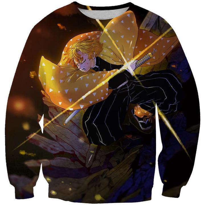 Zenitsu Agatsuma - Demon Slayer - Kimetsu No Yaiba 3D Crewneck Sweatshirt V3