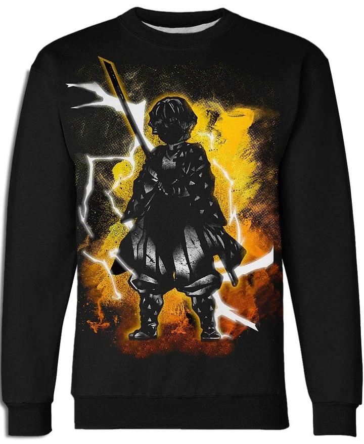 Zenitsu Agatsuma - Demon Slayer - Kimetsu No Yaiba 3D Crewneck Sweatshirt V6