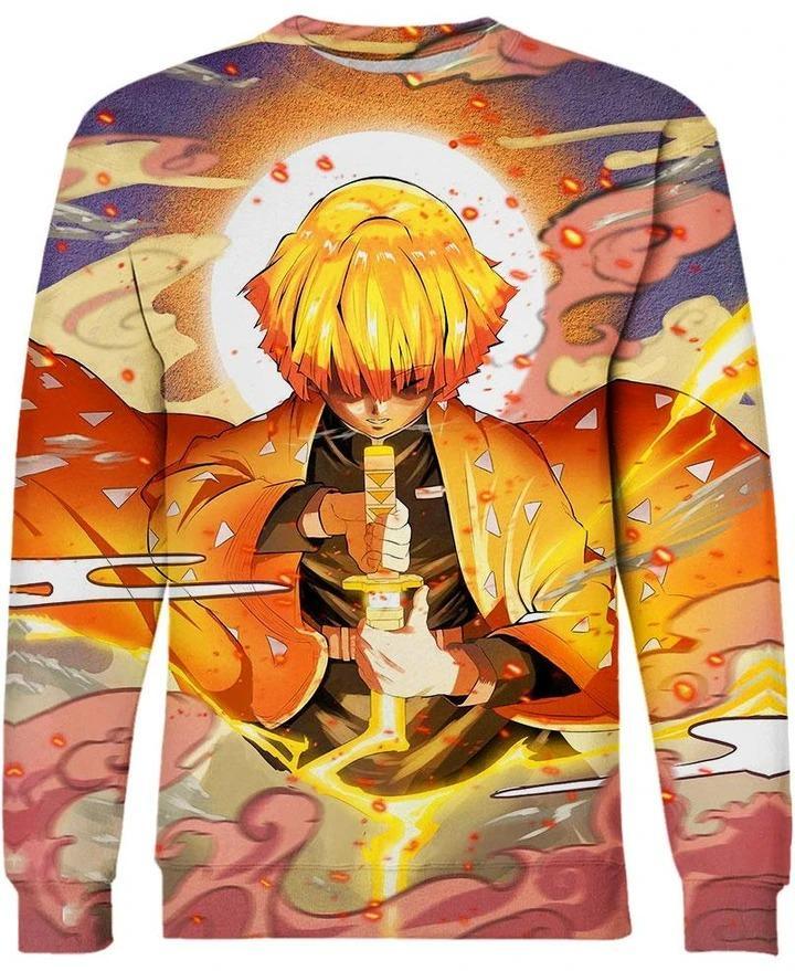 Zenitsu Agatsuma - Demon Slayer - Kimetsu No Yaiba 3D Crewneck Sweatshirt V8