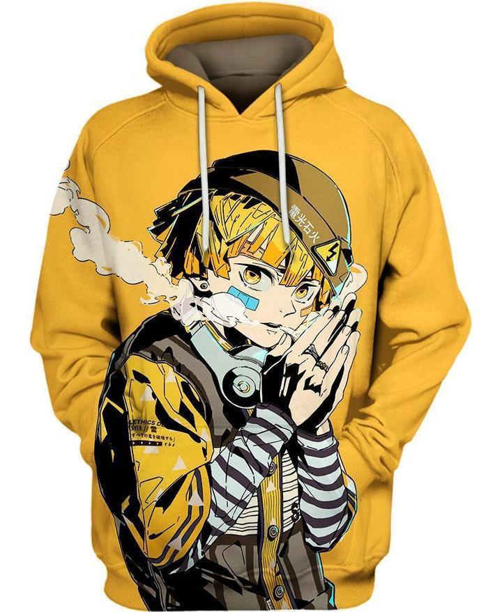 Zenitsu Agatsuma - Demon Slayer - Kimetsu No Yaiba 3D Pullover Hoodie V2