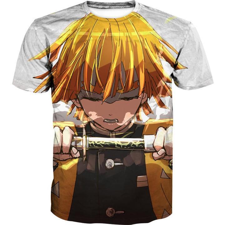Zenitsu Agatsuma - Demon Slayer - Kimetsu No Yaiba 3D T-Shirt V1